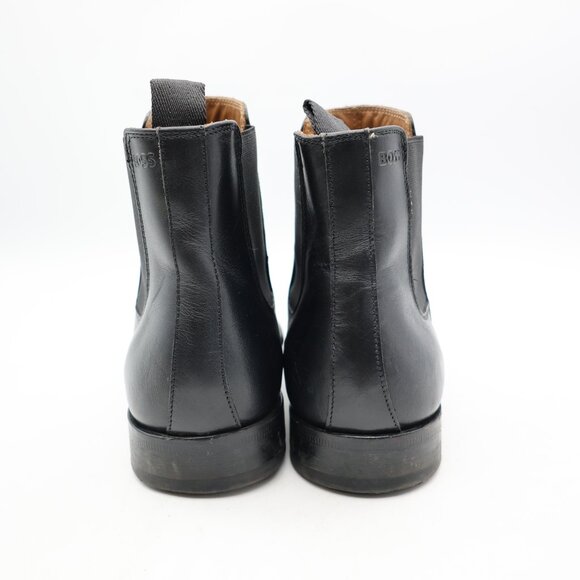 Hugo Boss Chelsea Men's Size UK 7.5 Black Leather Pull On Boots - Picture 4 of 11